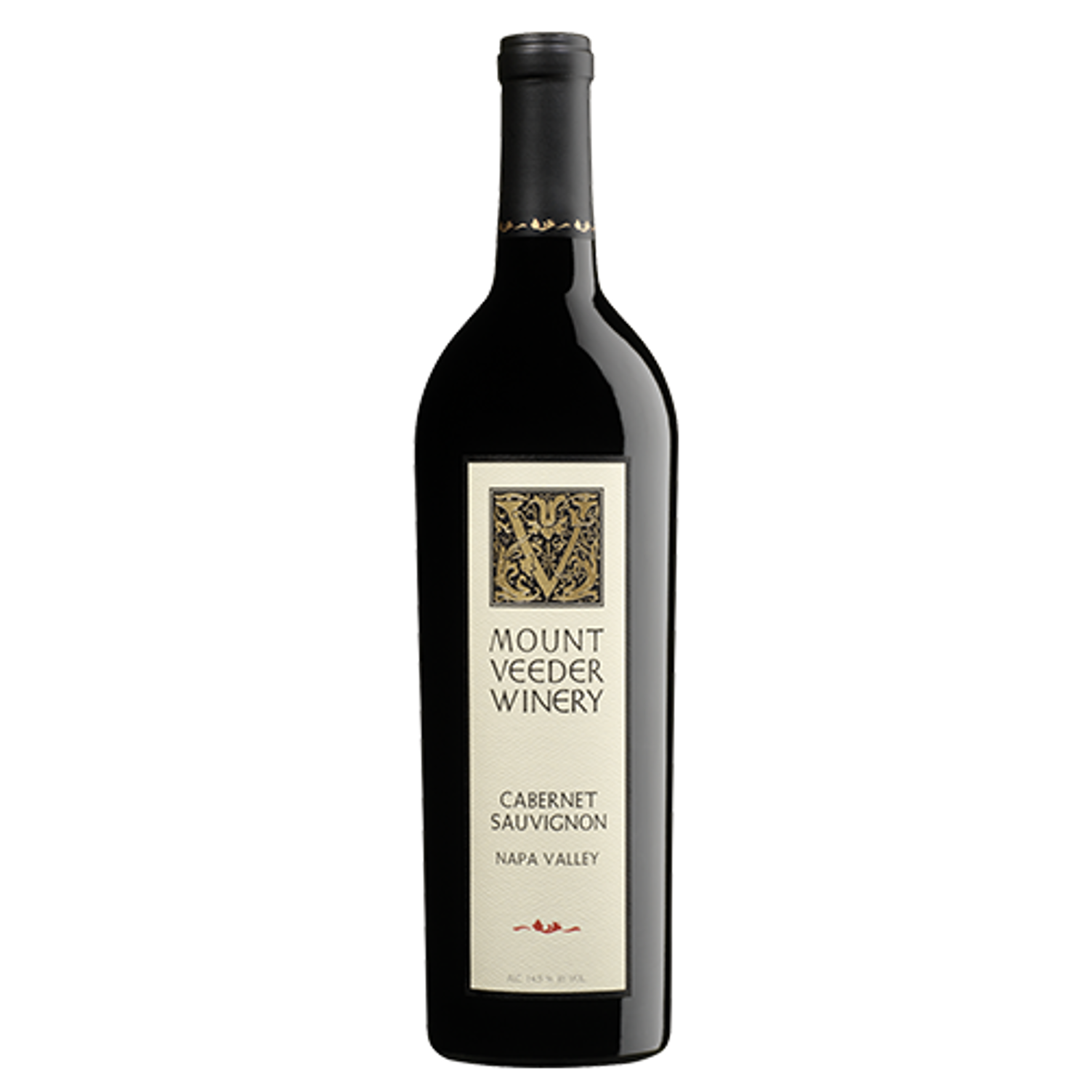 A bottle of 2014 Mount Veeder Cabernet Sauvignon Napa Valley on a white background